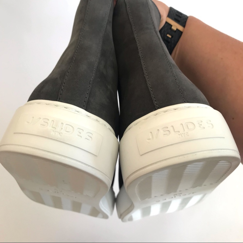 J/SLIDES NYC Dani Chelsea Gray Nubuck Suede Platform Slip On Bootie Sze 8.5 NIB - Picture 10 of 15